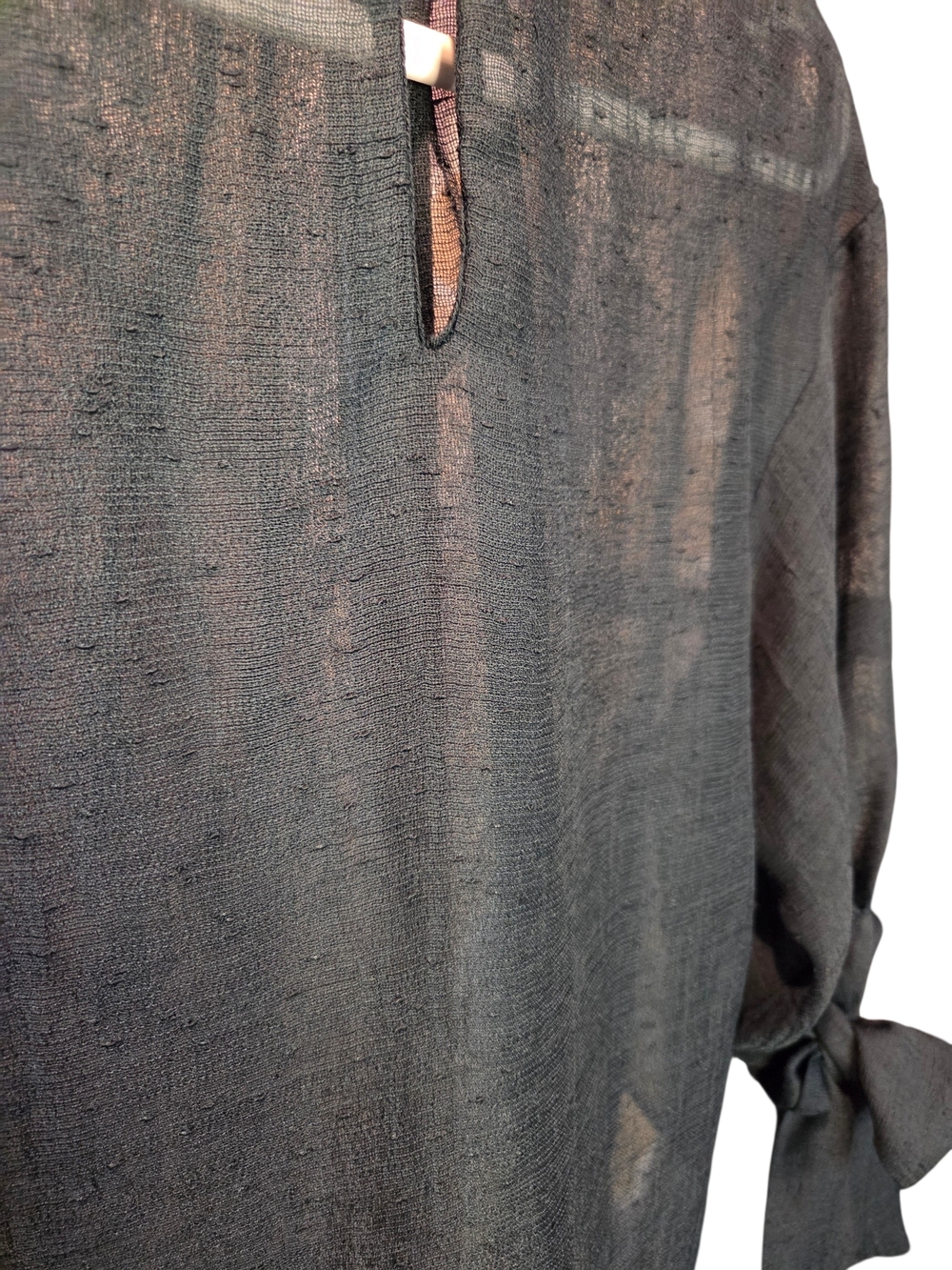 Zara Sheer Tie-Sleeve Blouse - Picture 3 of 6